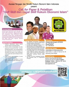 Call for Paper dan Pelatihan “Softskill dan Legal Skill Hukum Ekonomi Islam”