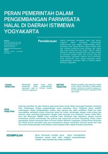 Peran Pemerintah dalam Pengembangan Pariwisata Halal di Daerah Istimewa Yogyakarta