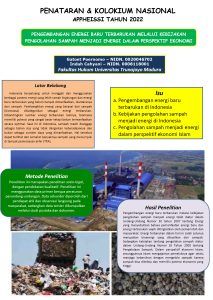 Poster Pengembangan Energi Baru Terbarukan Melalui Kebijakan Pengolahan Sampah Menjadi Energi Dalam Perspektif Ekonomi Islam